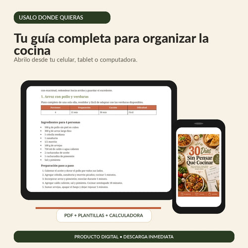 30 Días Sin Pensar Qué Cocinar | Recetario Digital Completo