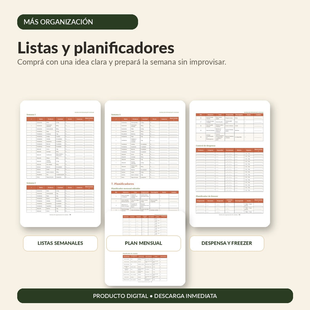 30 Días Sin Pensar Qué Cocinar | Recetario Digital Completo